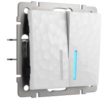 Выключатель Werkel Hammer двухклавишный проходной с подсветкой белый W1222101 4690389162626