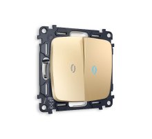 Комплект механизма 2-кл проходного выключателя с подсветкой Ambrella Volt Omega MO604040