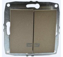 Выключатель двухклавишный с подсветкой Mono Electric Despina-Larissa 10А 250В бронза 500-002325-103