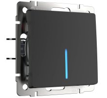 Выключатель Werkel одноклавишный проходной с подсветкой черный матовый W1112108 4690389156670