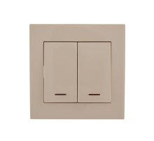 Выключатель двойной с подсветкой Lezard Rain 703-0303-112 Выключатель двойной с подсветкой Lezard Rain 703-0303-112