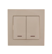 Выключатель двойной с подсветкой Lezard Rain 703-0303-112