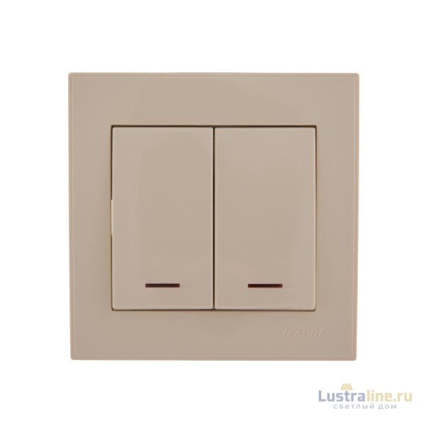 Выключатель двойной с подсветкой Lezard Rain 703-0303-112