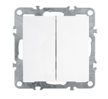 Выключатель двухклавишный Stekker Эрна белый PSW10-9104-01 39312