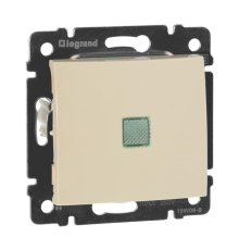 Переключатель одноклавишный Legrand Valena 10A 250V с подсветкой слоновая кость 774310