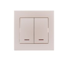 Выключатель двойной с подсветкой Lezard Rain 703-3030-112 Выключатель двойной с подсветкой Lezard Rain 703-3030-112