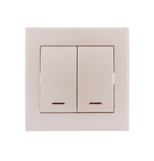 Выключатель двойной с подсветкой Lezard Rain 703-3030-112