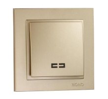Выключатель одноклавишный с подсветкой Mono Electric Despina 10А 250В титан 102-222225-101