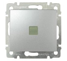 Переключатель одноклавишный промежуточный Legrand Valena 10A 250V с подсветкой алюминий 770148