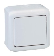 Переключатель одноклавишный на 2 направления Legrand Quteo 10A 250V IP44 серый 782334