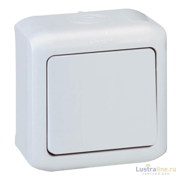 Переключатель одноклавишный на 2 направления Legrand Quteo 10A 250V IP44 серый 782334