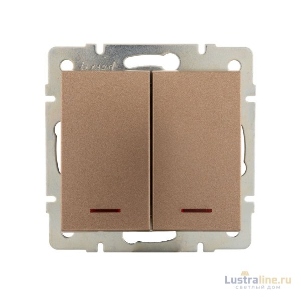 Выключатель двойной с подсветкой Lezard Rain 703-3188-112