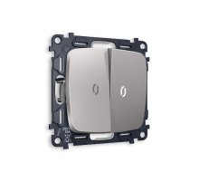 Комплект механизма 2-кл проходного выключателя с подсветкой Ambrella Volt Omega MO504035