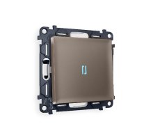 Комплект механизма 1-кл проходного выключателя с подсветкой Ambrella Volt Alfa MA632040