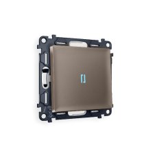 Комплект механизма 1-кл проходного выключателя с подсветкой Ambrella Volt Alfa MA632040