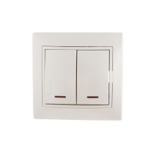 Выключатель двойной с подсветкой Lezard Mira 701-3030-112