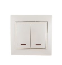 Выключатель двойной с подсветкой Lezard Mira 701-3030-112