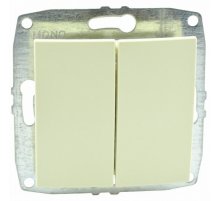 Выключатель двухклавишный Mono Electric Despina-Larissa 10А 250В крем 500-001725-102