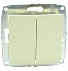 Выключатель двухклавишный Mono Electric Despina-Larissa 10А 250В крем 500-001725-102