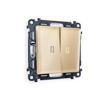 Комплект механизма 2-кл проходного выключателя с подсветкой Ambrella Volt Alfa MA604030