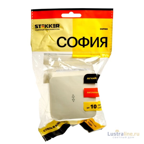 Переключатель одноклавишный Stekker София 49478 MSW10-12-04 Переключатель одноклавишный Stekker София 49478 MSW10-12-04