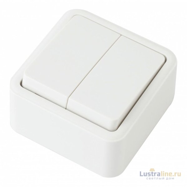 Выключатель двухклавишный проходной Arte Milano 310.32-2.white