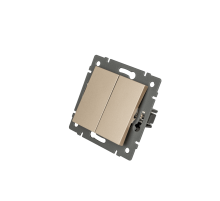 Механизм выключателя двухклавишный непроходной Arlight SWT-MK02-PL-GD-V (250V, 10A) 049890