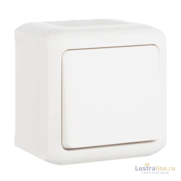 Переключатель одноклавишный на 2 направления Legrand Quteo 10A 250V IP44 белый 782304