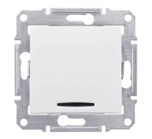 Выключатель одноклавишный с красной подсветкой Schneider Electric Sedna 10A 250V SDN0400321