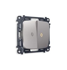 Комплект механизма 2-кл проходного выключателя с подсветкой Ambrella Volt Omega MO504030