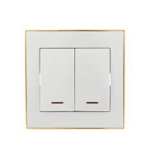 Выключатель двойной с подсветкой Lezard Rain 703-0226-112