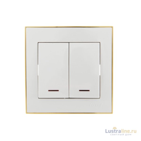 Выключатель двойной с подсветкой Lezard Rain 703-0226-112