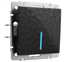 Выключатель Werkel Hammer одноклавишный проходной с подсветкой черный W1212108 4690389162145