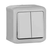 Переключатель одноклавишный на 2 направления Legrand Quteo 10A 250V IP44 серый 782331