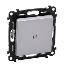 Выключатель одноклавишный Legrand Valena Life 10A 250V с подсветкой алюминий 752610