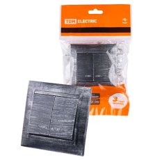 Выключатель двухклавишный с подсветкой Лама TDM Electric SQ1815-0647