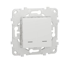 Выключатель двухклавишный Schneider Electric Unica New NU521118N