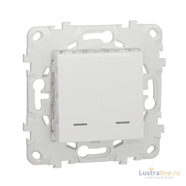 Выключатель двухклавишный Schneider Electric Unica New NU521118N