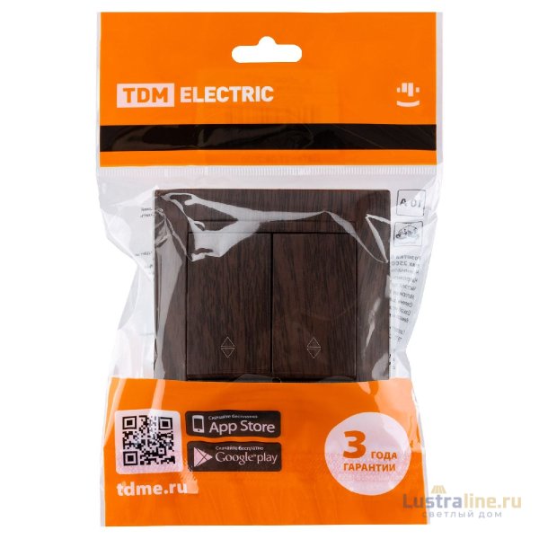 Выключатель двухклавишный на 2 направления Лама TDM Electric SQ1815-0407