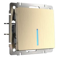 Выключатель одноклавишный с подсветкой Werkel шампань рифленый W1110110 4690389160028