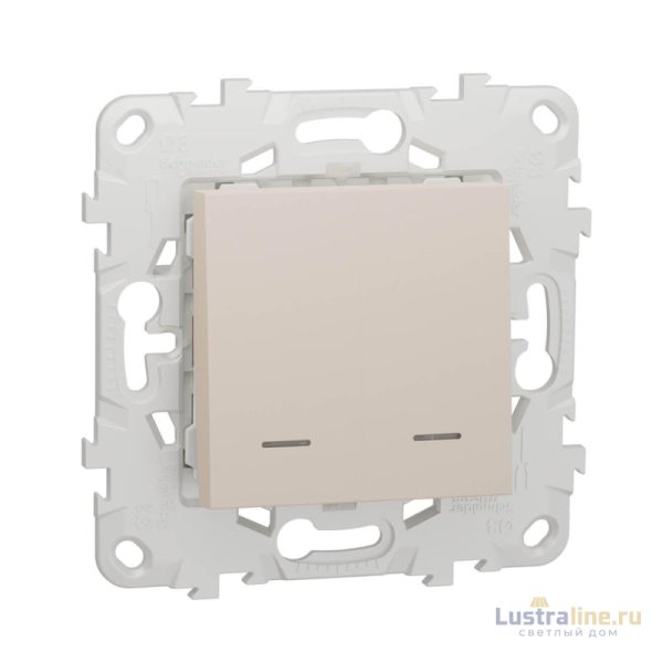 Выключатель двухклавишный Schneider Electric Unica New NU521144N