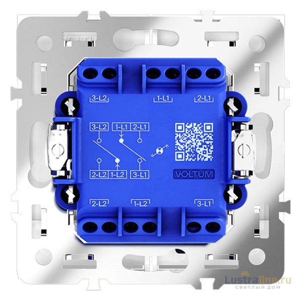 Проходной переключатель двухклавишный с подсветкой Voltum S70 VLS020401