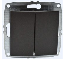 Выключатель двухклавишный Mono Electric Despina-Larissa 10А 250В графит 500-002025-102