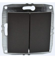 Выключатель двухклавишный Mono Electric Despina-Larissa 10А 250В графит 500-002025-102