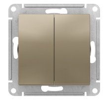 Выключатель двухклавишный проходной Schneider Electric Atlas Design ATN000565