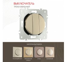 Выключатель трехклавишный Arte Milano 202.30-3.shampan