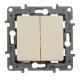Выключатель двухклавишный Legrand Etika 10A 250V белый 672202
