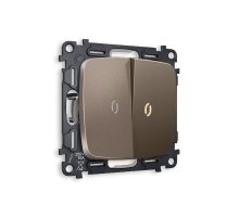 Комплект механизма 2-кл проходного выключателя с подсветкой Ambrella Volt Omega MO634030