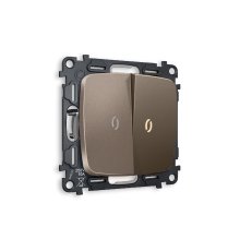 Комплект механизма 2-кл проходного выключателя с подсветкой Ambrella Volt Omega MO634030