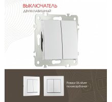 Выключатель двухклавишный Arte Milano 206.30-2.silver